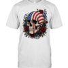 American Flag Skull Floral Patriot T Classic Men's T-shirt