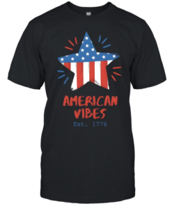 American Vibes Flag Star T- Classic Men's T-shirt
