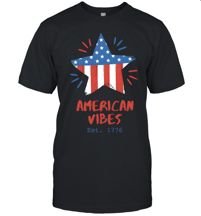 American Vibes Flag Star T- Classic Men's T-shirt