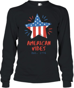 American Vibes Flag Star T- Long Sleeved T-shirt