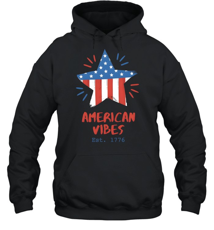 American Vibes Flag Star T- Unisex Hoodie