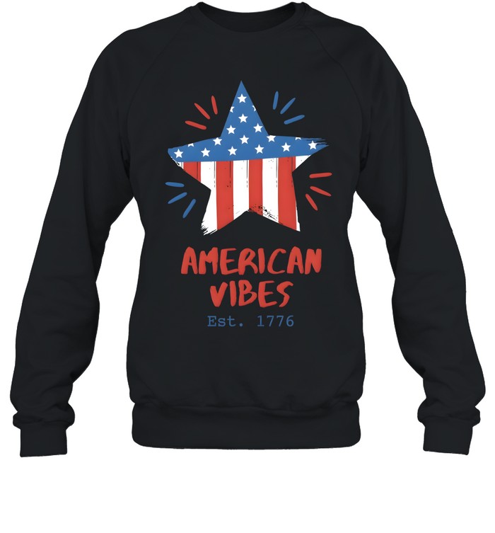 American Vibes Flag Star T- Unisex Sweatshirt