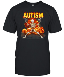 Autism Skeleton With Guns  Classic Men's T-shirt