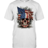 Battle Worn American Flag Skull T Classic Men's T-shirt