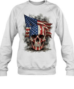 Battle Worn American Flag Skull T Unisex Sweatshirt