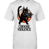Black Cat And Gun Choose Violence Cartoon T Classic Men's T-shirt