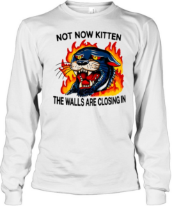 Black Panther not now kitten the walls are closing in  Long Sleeved T-shirt