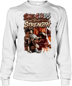 Boxing she girds her arms with strength Long Sleeved T-shirt