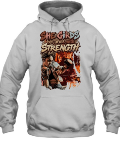 Boxing she girds her arms with strength Unisex Hoodie