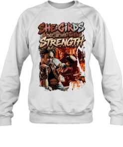 Boxing she girds her arms with strength Unisex Sweatshirt
