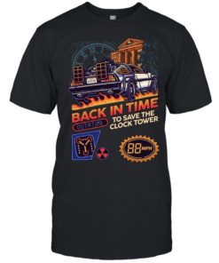 Car back in time outatime to save the clock tower 88mp  Classic Men's T-shirt