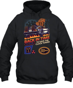 Car back in time outatime to save the clock tower 88mp  Unisex Hoodie