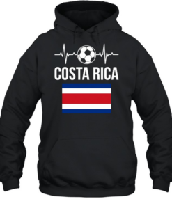 Costa Rica football heartbeat soccer  Unisex Hoodie