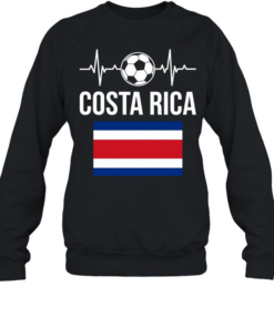 Costa Rica football heartbeat soccer  Unisex Sweatshirt