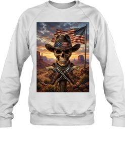 Cowboy Skull Western American Patriot T Unisex Sweatshirt