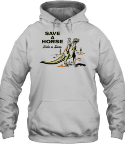 Cowboy save a horse ride a dino  Unisex Hoodie