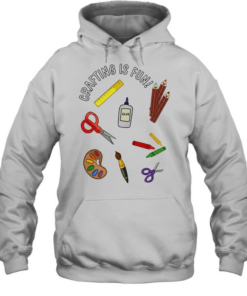 Crafting is fun art supplies scissors glue paintbrush school theme kids  Unisex Hoodie