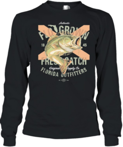 FloGrown fresh catch bass Florida outfitters  Long Sleeved T-shirt