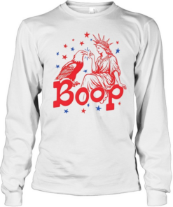 Funny Statue of Liberty Eagle Boop  Long Sleeved T-shirt