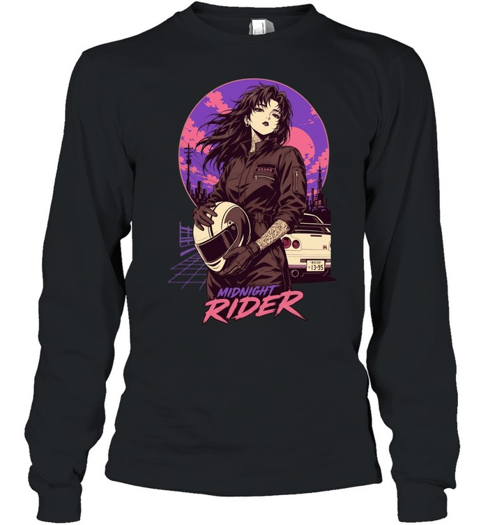 Girl racing midnight rider vintage Long Sleeved T-shirt