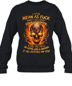 I Can Be Mean As Fuck Sweet As Candy Cold As Winter Evil As Hell Or Loyal Like A Soldier It All Depends On You Unisex Sweatshirt