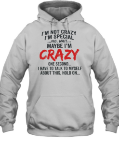 I’m not crazy I’m special no wait maybe I’m crazy one second I have to talk to myself Unisex Hoodie