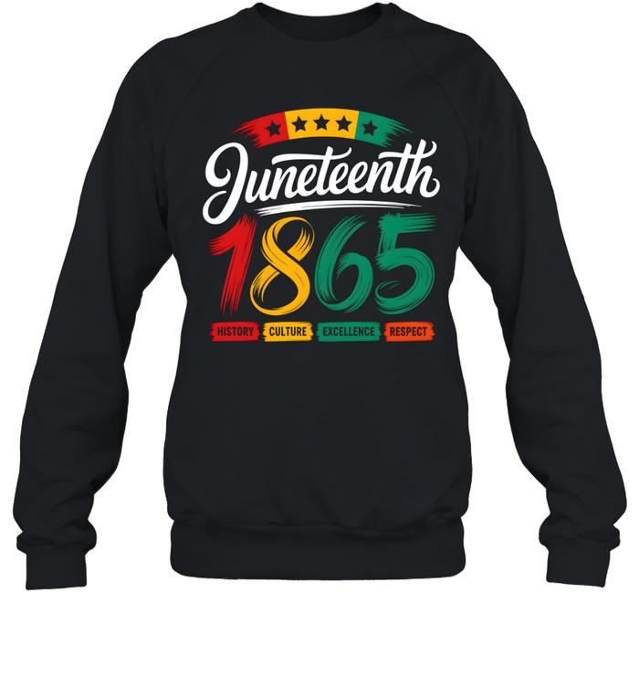 Juneteenth 1865 History Culture Excellence Respect T- Unisex Sweatshirt