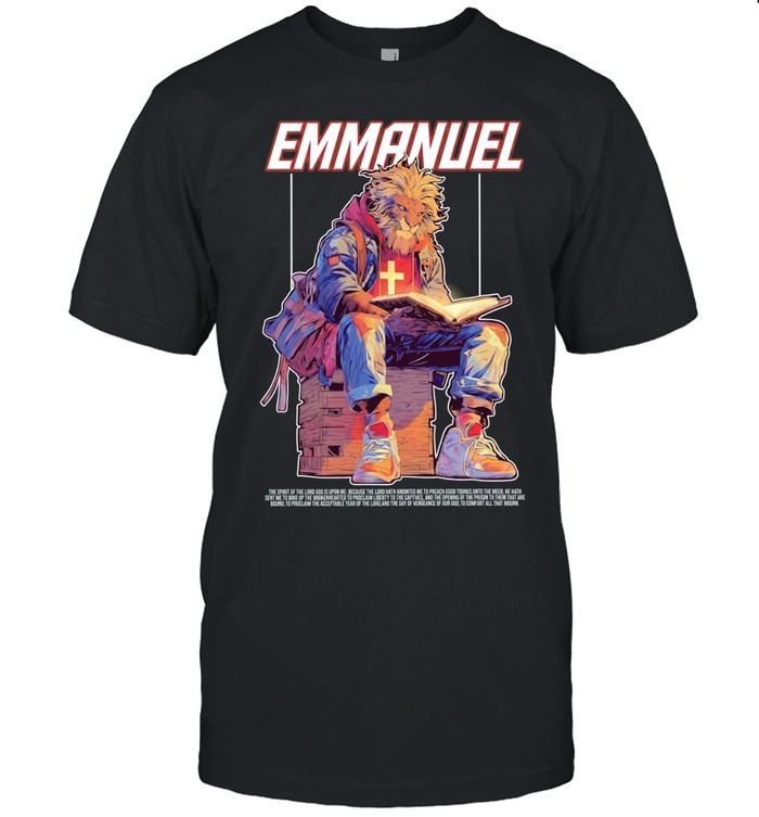 Lion Emmanuel the spirit of the lord god is upon me to comfort all that mourn Classic Men's T-shirt