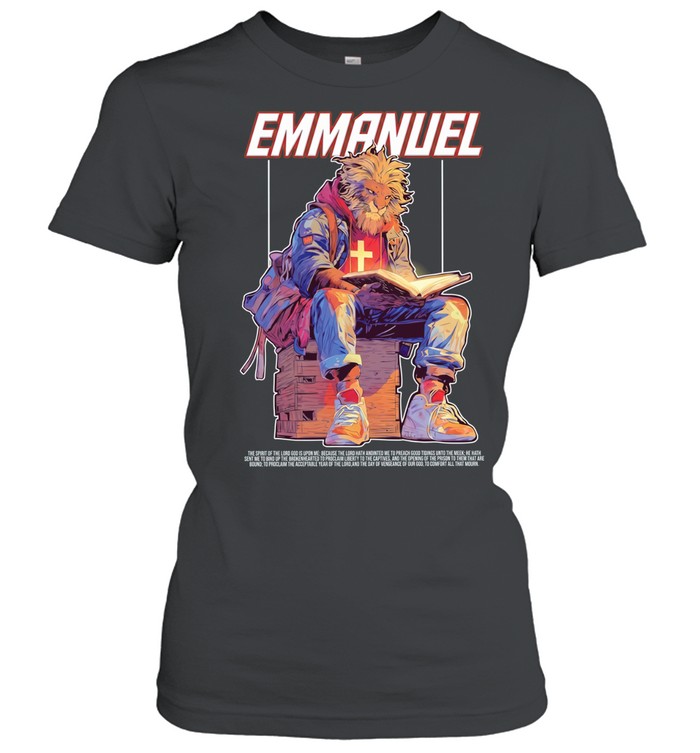 Lion Emmanuel the spirit of the lord god is upon me to comfort all that mourn Classic Women's T-shirt