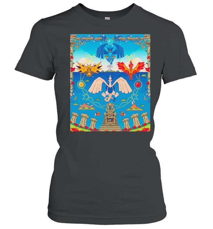 Lugia Articuno Zapdos Moltres Pokémon The Movie 2000 The Power of One Classic Women's T-shirt