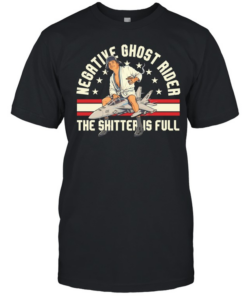 Man negative ghost rider the shitter is full beer and smoking  Classic Men's T-shirt
