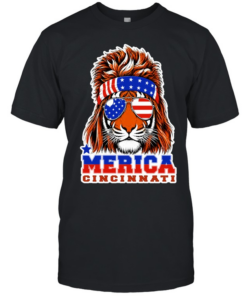 Merica Cincinnati Lion American Flag Sunglasses Patriotic T Classic Men's T-shirt
