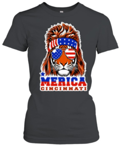 Merica Cincinnati Lion American Flag Sunglasses Patriotic T Classic Women's T-shirt