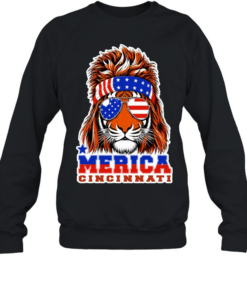 Merica Cincinnati Lion American Flag Sunglasses Patriotic T Unisex Sweatshirt