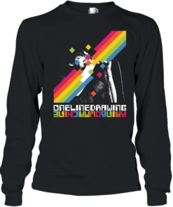 Onelinedrawing Rainbowmachine Long Sleeved T-shirt