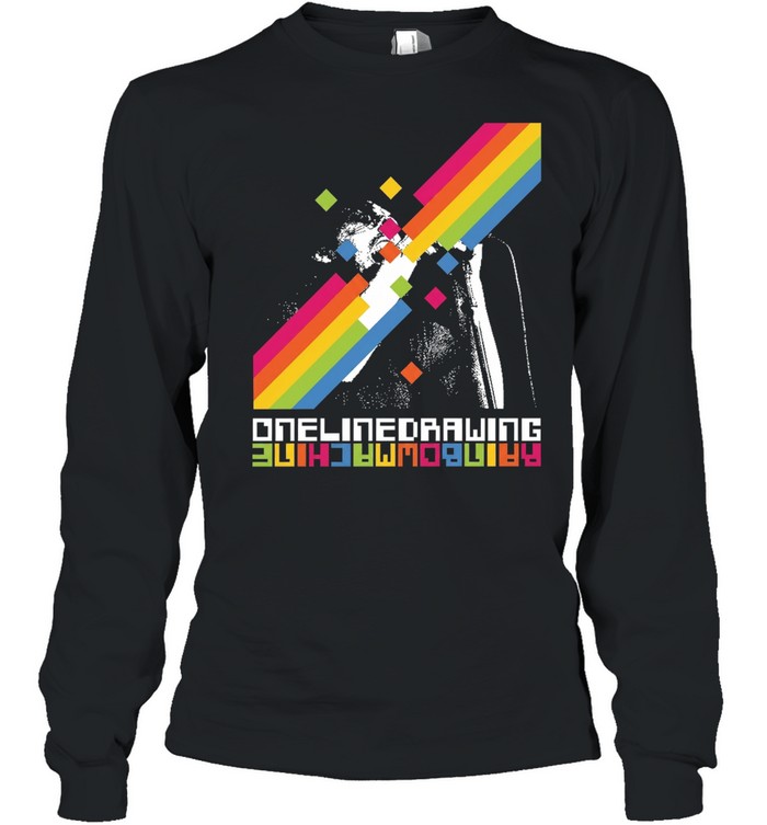 Onelinedrawing Rainbowmachine Long Sleeved T-shirt