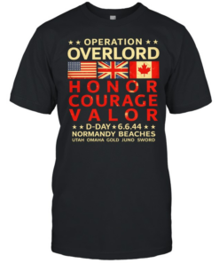 Operation Overlord Honor Courage Valor D-Day 6.6.44 Normandy Beaches  Classic Men's T-shirt