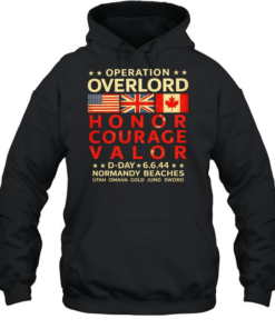 Operation Overlord Honor Courage Valor D-Day 6.6.44 Normandy Beaches  Unisex Hoodie
