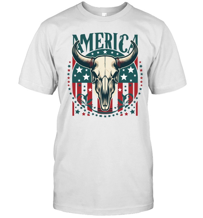 Patriotic America Bull Skull Classic Men's T-shirt