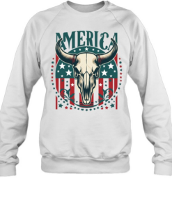 Patriotic America Bull Skull Unisex Sweatshirt