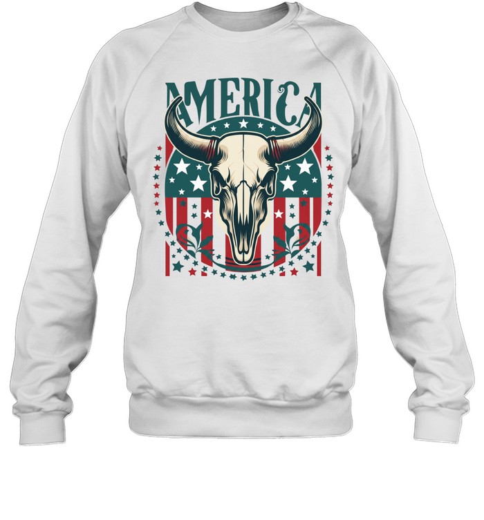 Patriotic America Bull Skull Unisex Sweatshirt