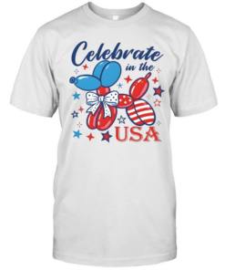 Patriotic Dog Balloon  Classic Men's T-shirt