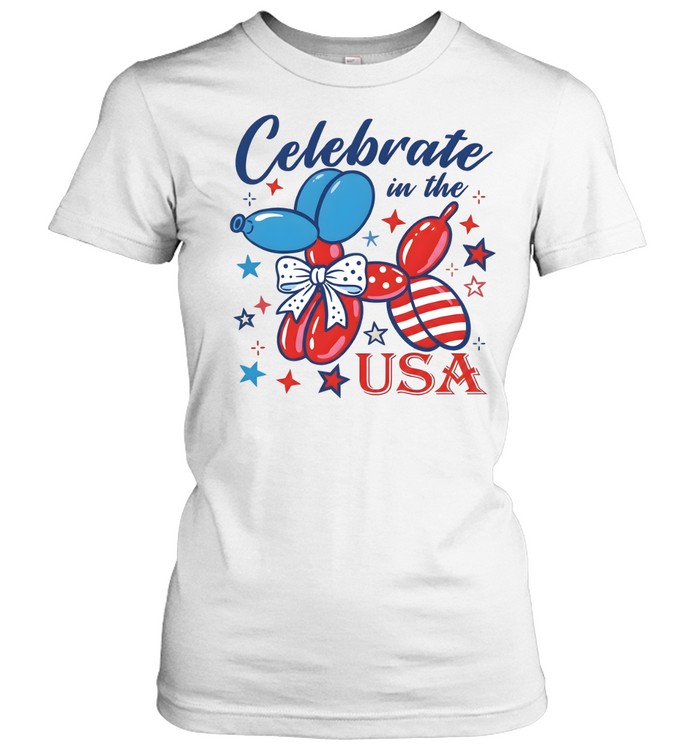 Patriotic Dog Balloon Classic Women's T-shirt