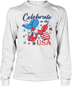 Patriotic Dog Balloon Long Sleeved T-shirt