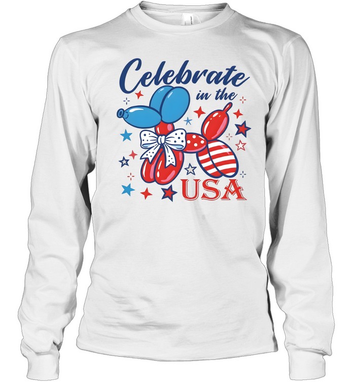 Patriotic Dog Balloon Long Sleeved T-shirt