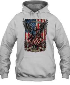 Patriotic Grim Reaper Liberty Or Death T Unisex Hoodie