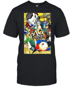 Persona 4 Golden Main Cast and Izanagi Character Art P4 Golden  Logo  Classic Men's T-shirt