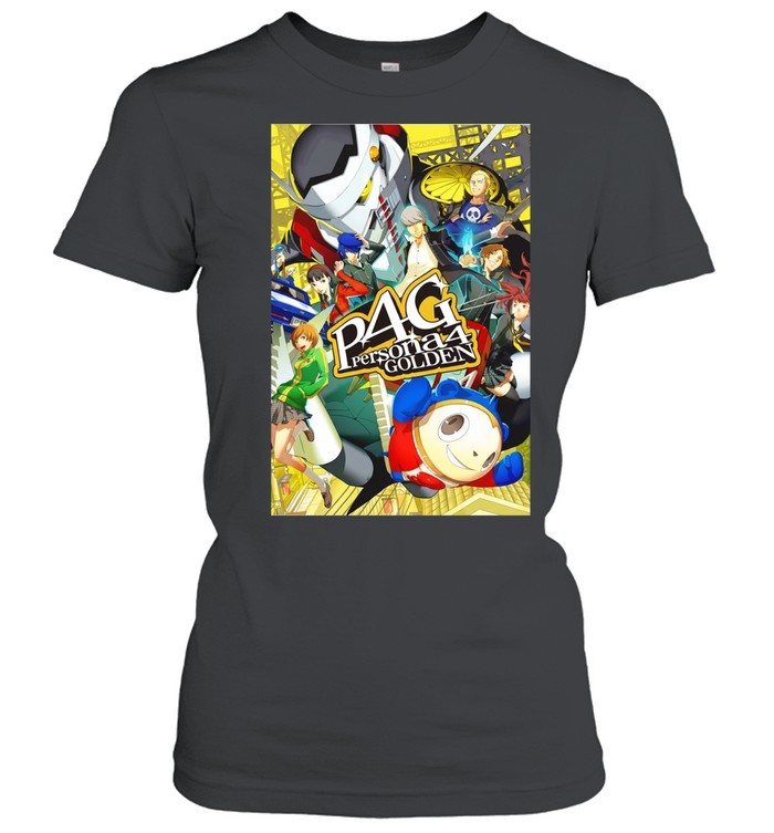 Persona 4 Golden Main Cast and Izanagi Character Art P4 Golden Logo Classic Women's T-shirt