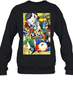 Persona 4 Golden Main Cast and Izanagi Character Art P4 Golden Logo Unisex Sweatshirt