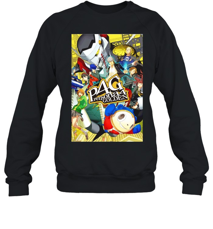 Persona 4 Golden Main Cast and Izanagi Character Art P4 Golden Logo Unisex Sweatshirt